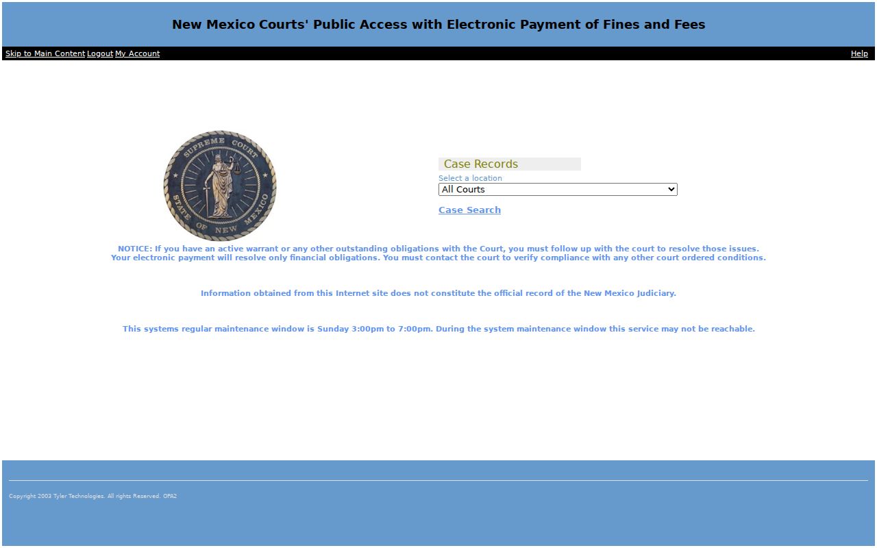 Catron County warrant records New Mexico public access notice