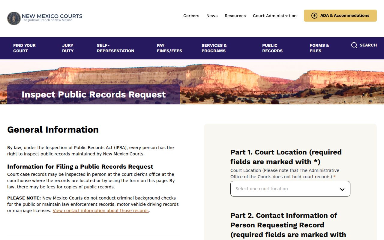 Catron County warrant records court IPRA request page