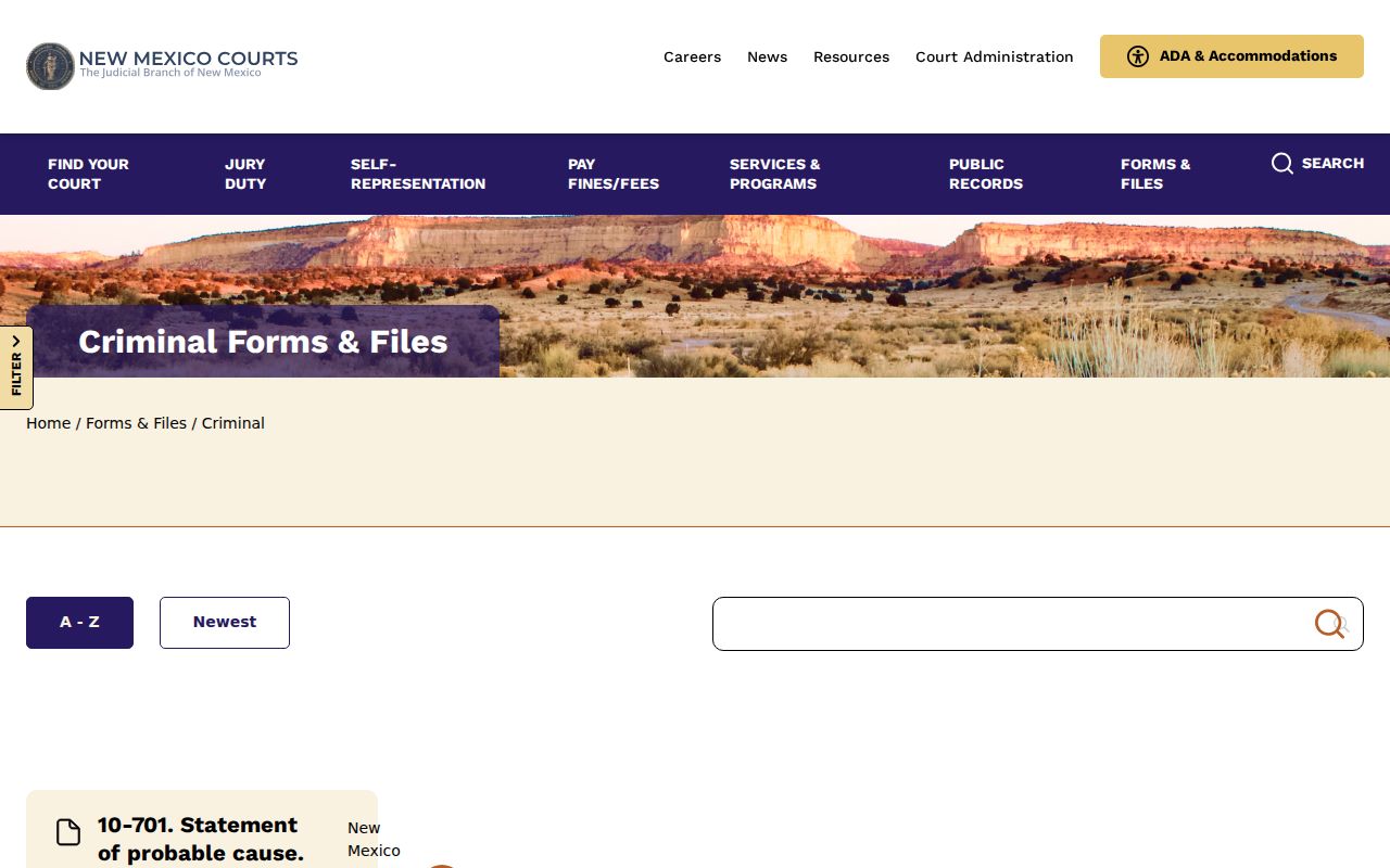 Catron County bench warrant records New Mexico criminal forms catalog