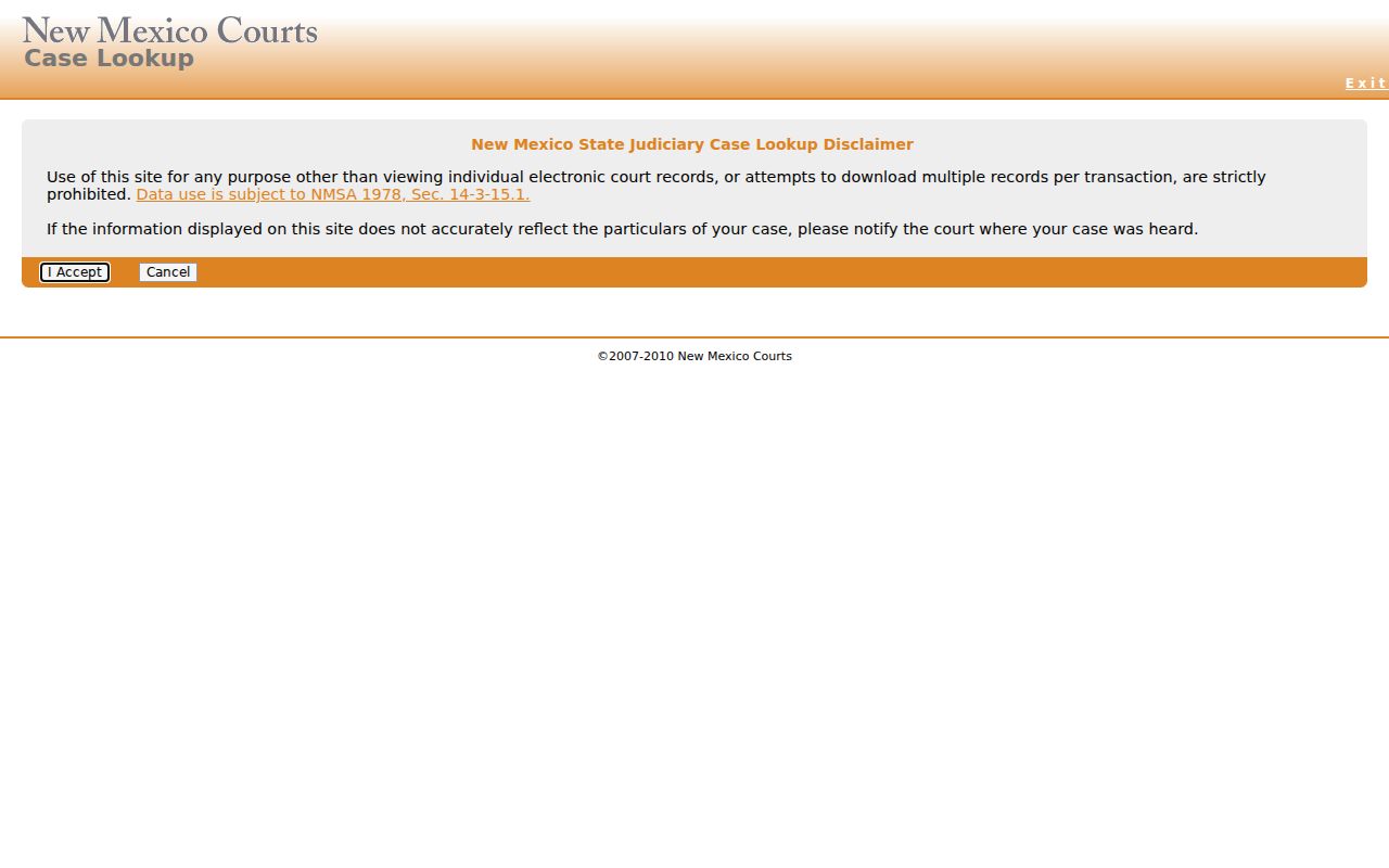 Catron County active warrant records Case Lookup interface